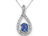 Sterling Silver Tanzanite Infinity Pendant Necklace with Chain 1/4 Carat (ctw)